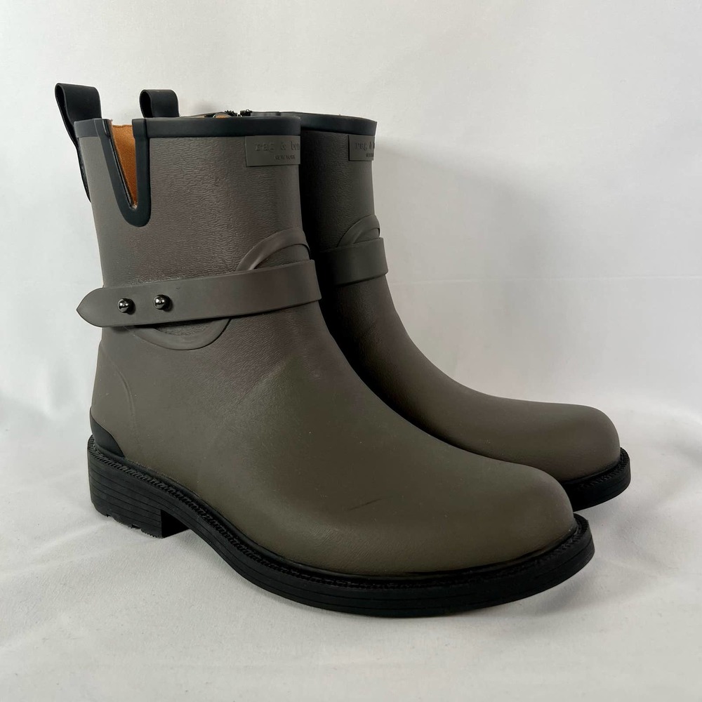 Rag & Bone Moto Rain Boot Green Size 39 US 8